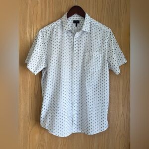 GoodMan Brand | Mens SZ M | Shirt Short Sleeve Button-Up White Palm Tree Print